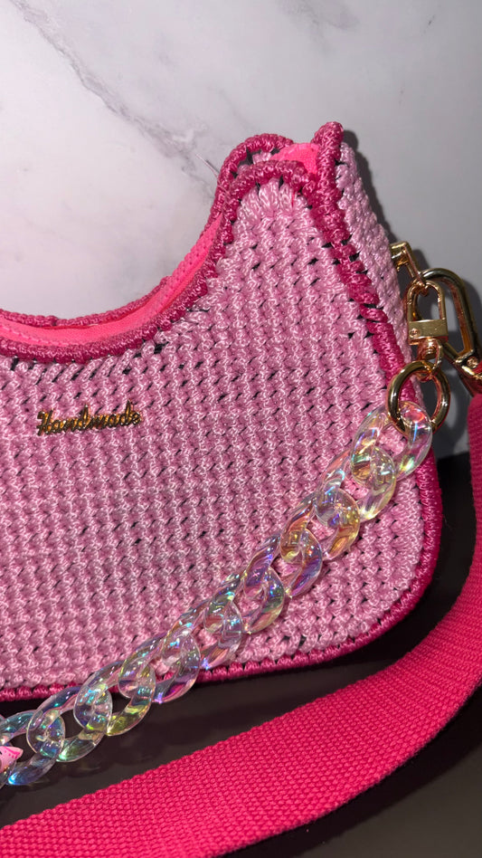 Classic Weave Crochet Hobo Bag