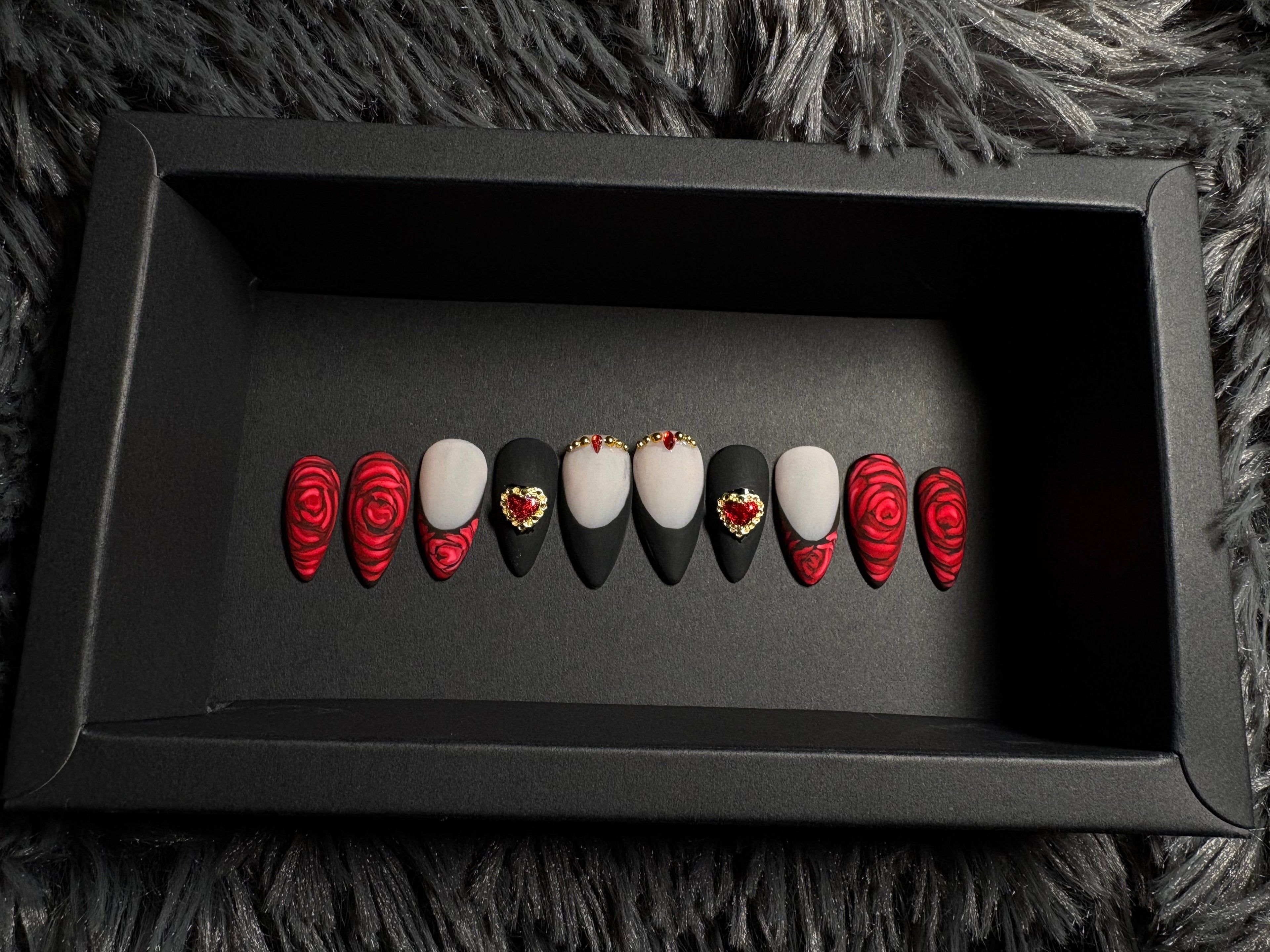 Roses Medium Stiletto Press On Set