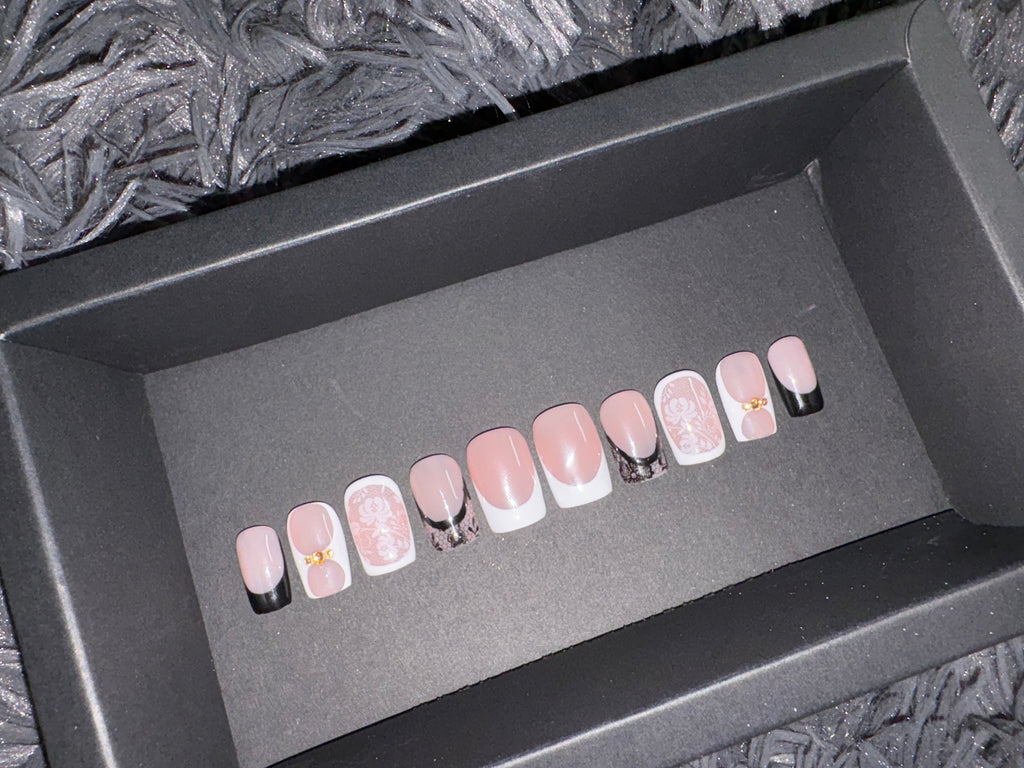 Blush Lace Press On Nails