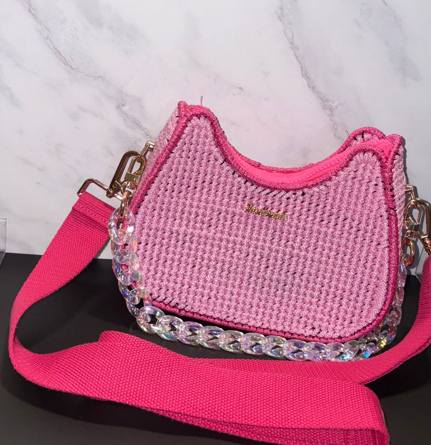 Classic Weave Crochet Hobo Bag