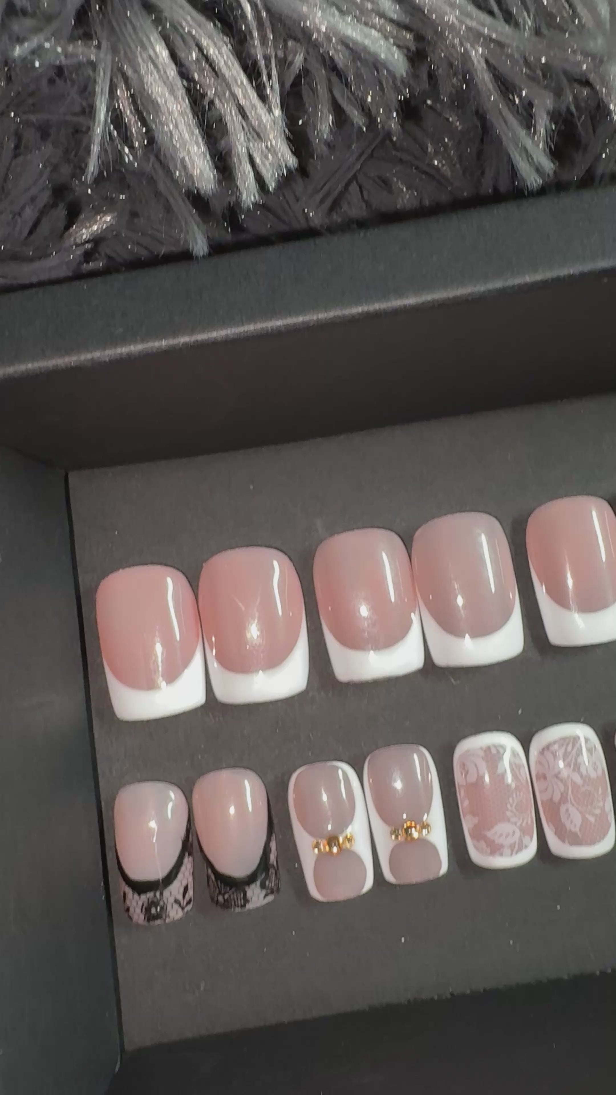 Blush Lace Press On Nails