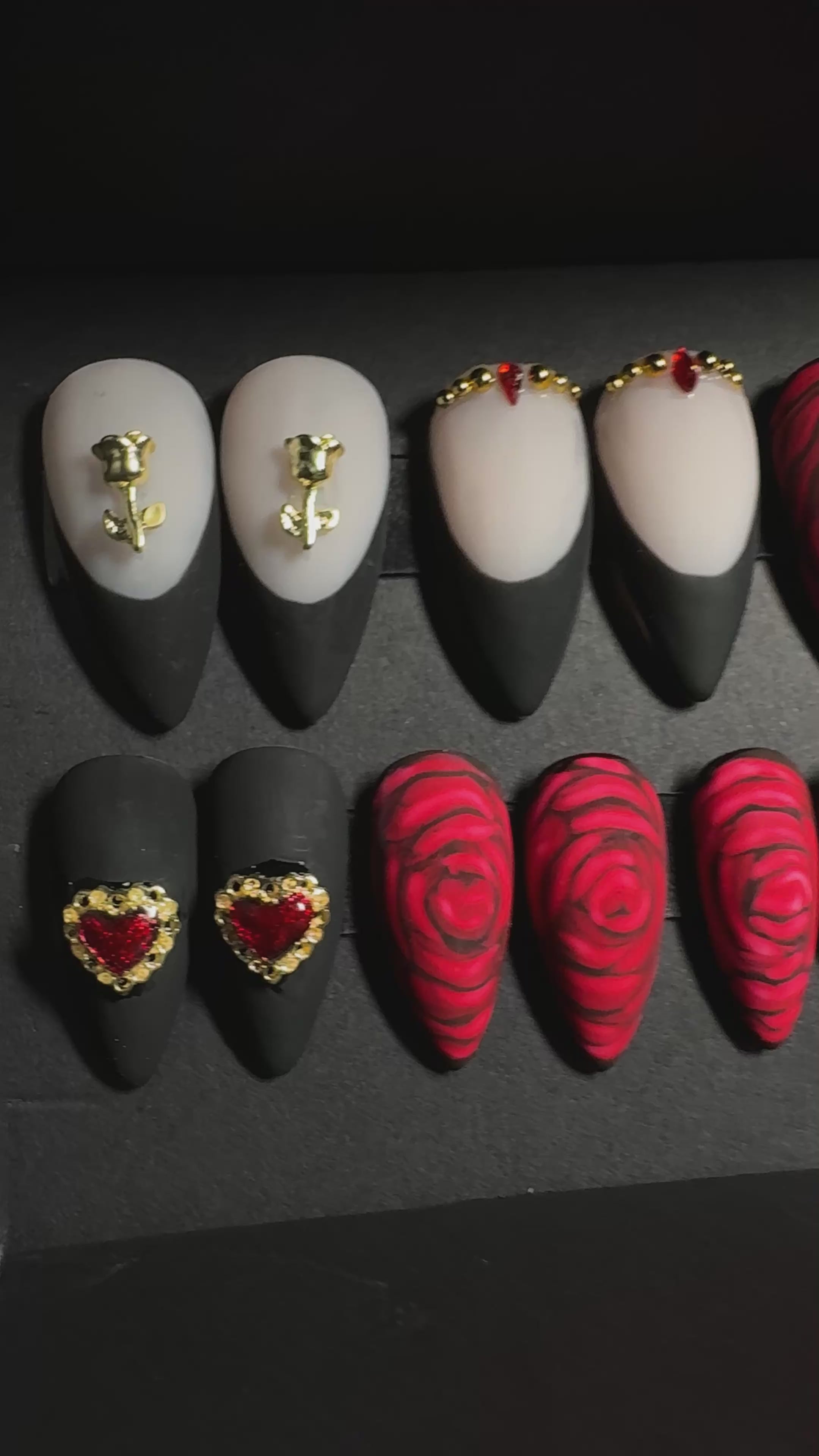 Roses Medium Stiletto Press On Set